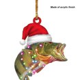 thumbnail image 2 of Colección de peces navideños, decoración de pesca realista, decorativa para decoración de árbol de Navidad, 2 of 5