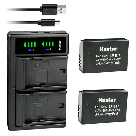 Kastar 2-Pack Battery and LTD2 USB Charger Replacement for Canon EOS M6 EOS M6 Mark II EOS 77D EOS 750D EOS 760D EOS 800D EOS 8000D EOS RP Mirrorless Digital Cameras
