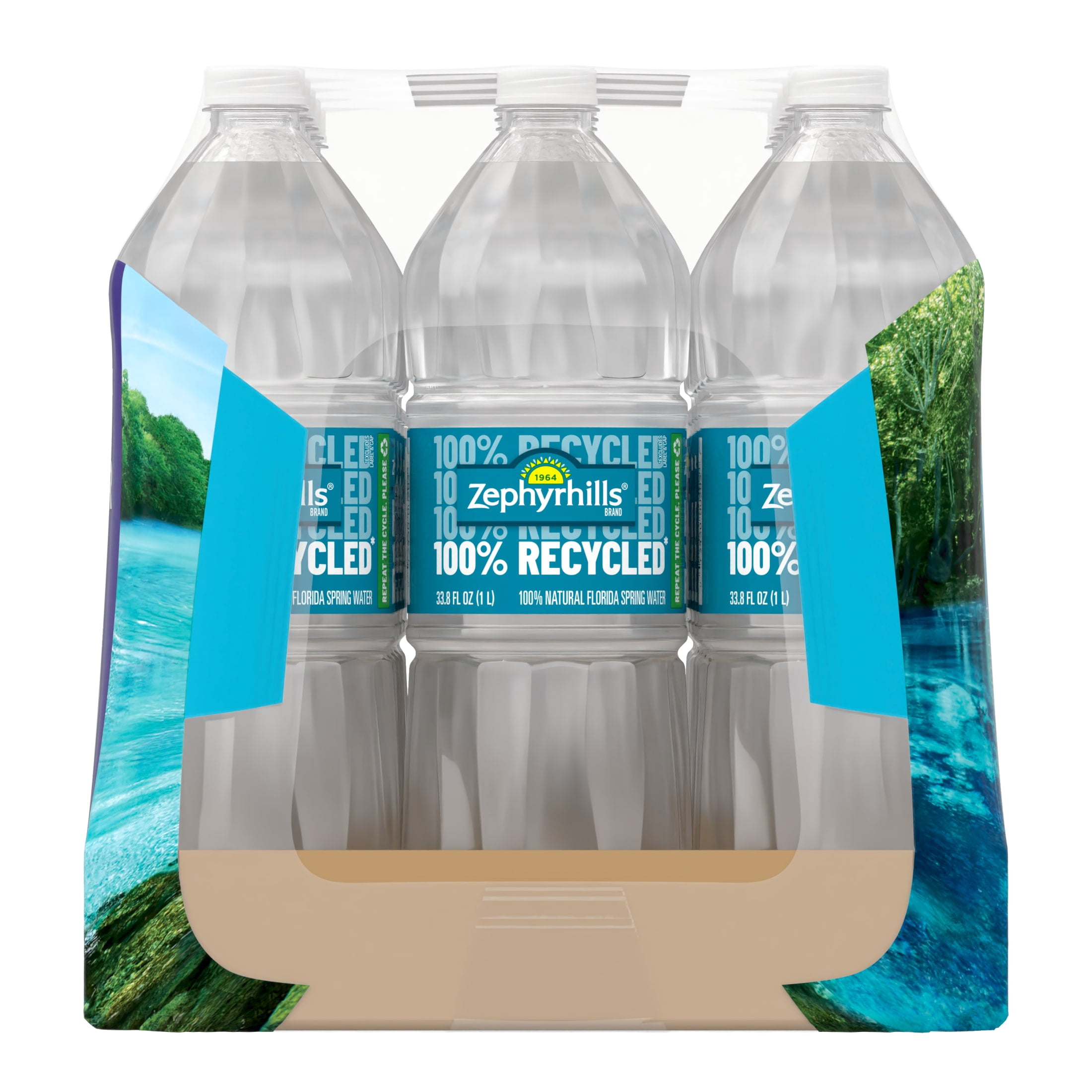 Zephyrhills Brand Florida Spring Water, 1-Liter Plastic Bottles (Pack Of 15)
