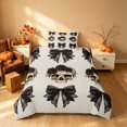 thumbnail image 2 of Homewish Halloween Gothic Skull Twin Duvet Cover, Rose Bow Twin Bedding, Beige Black, Gray Reversible 2pcs, 1 Duvet Cover and 1 Pillowcase, 2 of 7