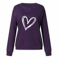 thumbnail image 4 of Usmixi Sweatshirt for Women Winter Womens Crewneck Sweatshirt Valentine's Day Fashion Heart Print Sweater Long Sleeve Loose Cozy Knitted Ribbed Pullover Sweatshirt Tops, 4 of 4