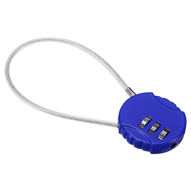Uxcell Small Combination Lock 7.8 Inch, 1 Pack 3 Digit Padlock for Gym Locker, Blue