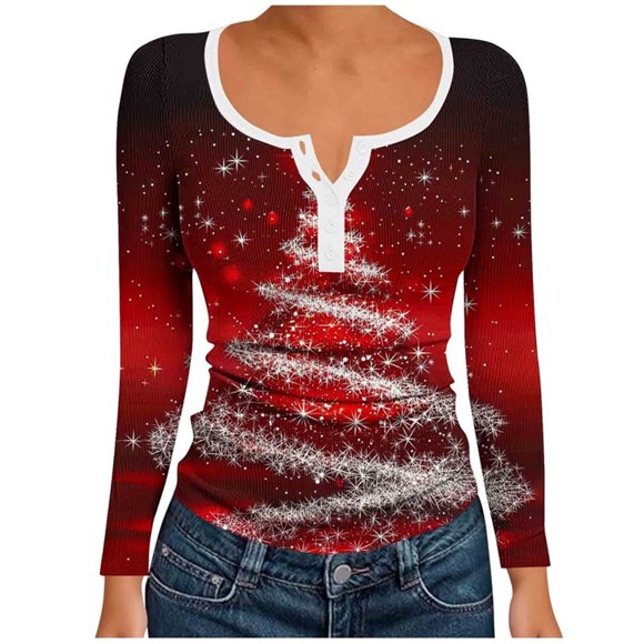 Womens Fall Clothes Round Neck Casual Tops for Fall and Winter