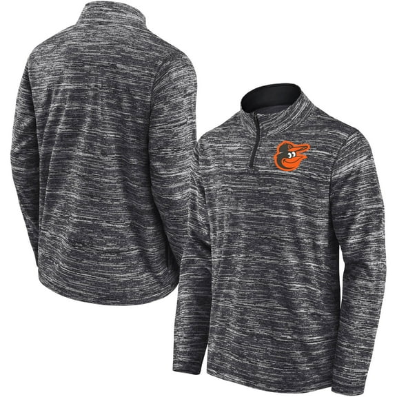 Men's Fanatics Charcoal Baltimore Orioles Getting Faster Space-Dye Quarter-Zip Top