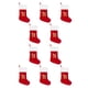 thumbnail image 1 of Cateissary Regalo de calcetín de Papá Noel de tela roja - Medias festivas para decoración navideña Medias navideñas grandes rojas H H rojo grande 10Conjunto, 1 of 6
