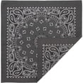 thumbnail image 2 of American Made Charcoal Gray Western Paisley Bandanas - Dozen Packed 22x22, 2 of 3