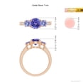 thumbnail image 4 of ANGARA Natural Three Stone Round 1.45 ct Tanzanite Ring with Diamond Accents in 14K Rose Gold for Women (Size-7mm) | December Birthstone, Anniversary, Jewelry Gift for Women | Natural Tanzanite Ring, 4 of 8
