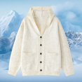 thumbnail image 2 of Sweaters for Men - Winter Textured Knit Sweater Jacket, Fashionable Loose Fit Long Sleeve Outerwear, Comfortable Warm Fall Wear, Breathable Knit, Versatile Men's Clothing, 2 of 4