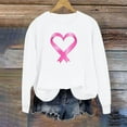 thumbnail image 3 of XPMWRP Women's Heart Graphic Print Breast Cancer Sweatshirts Loose Winter Warm Long Sleeve Crewneck Lightweight Pullover White S, 3 of 4