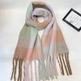 thumbnail image 2 of Womens Scarf Winter Big Colorful Checked Thick Warm Soft Scarves Casual Tassel Blanket Scarf, 2 of 2