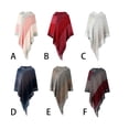 thumbnail image 4 of Qarigey Poncho de invierno para mujer, Jersey de punto a rayas con capucha, chal, fiesta, viaje, fiesta en la playa, accesorios para fotos, bufanda para Abrigos y chamarras Caqui Qarigey  AP013309-05, 4 of 6
