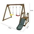 thumbnail image 4 of CIPACHO 2 in 1 Outdoor Wooden Swing Set with Slide for Kids Climbing Rope Ladder Backyard Playset, 4 of 7