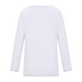 thumbnail image 4 of Sakmal Tops Long Sleeve White Crew Neck Solid Pocket T-Shirts Ladies Shirts and Tops, 4 of 6