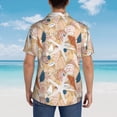 thumbnail image 4 of Logiee Tropical Beach Sea Shell Print Mens Hawaiian Shirts,Loose-Fit Short Sleeve Button Down Tropical Aloha Beach Shirt,Summer Vacation Wedding Tops,Large, 4 of 7