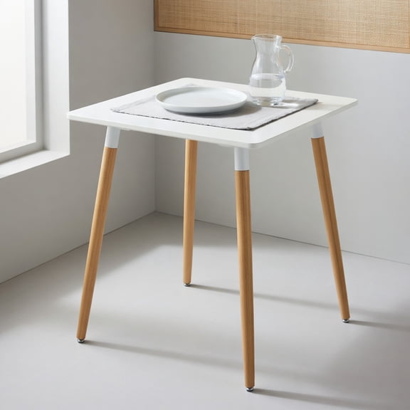 Resenkos End Table,Dining Table, Living Room Table,Square Dining Table with Adjustable Foot Pads for Dining Room Kitchen-White