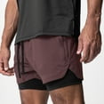 thumbnail image 2 of LYMAYTER S-3XL Men Sweat Shorts Summer Dual-Layer Jogger Shorts Casual Breathable Slim Running Shorts, 2 of 7