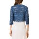 thumbnail image 3 of INSPIRAR CHIC Cárdigan de Encaje Floral para Mujeres con Mangas 3/4, Top Transparente S Noche Azul, 3 of 6