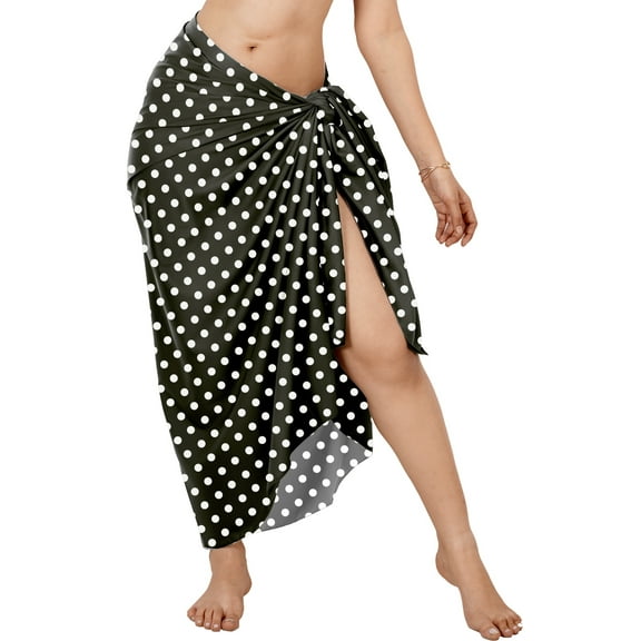 HAPPY BAY Men's Beachwear Wrap Summer Long Hawaiian Lava Lava Regular Surfing Cover-Up Swimwear Holidays Beach Sarongs for Men One Size Polka Dots, Black For Dad