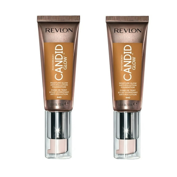 Pack of 2 Revlon Photoready Candid Glow Moisture Glow Anti-Pollution Foundation, Caramel 440