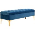 thumbnail image 1 of HOMCOM Velvet Upholstered Bench Button Tufted End of Bed Bench for Bedroom, 1 of 10