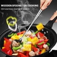 thumbnail image 2 of Long Handle Stainless Steel Wok Spatula Kitchen Slotted Turner Rice Spoon Ladle Cooking Tools Utensil Set, 2 of 8