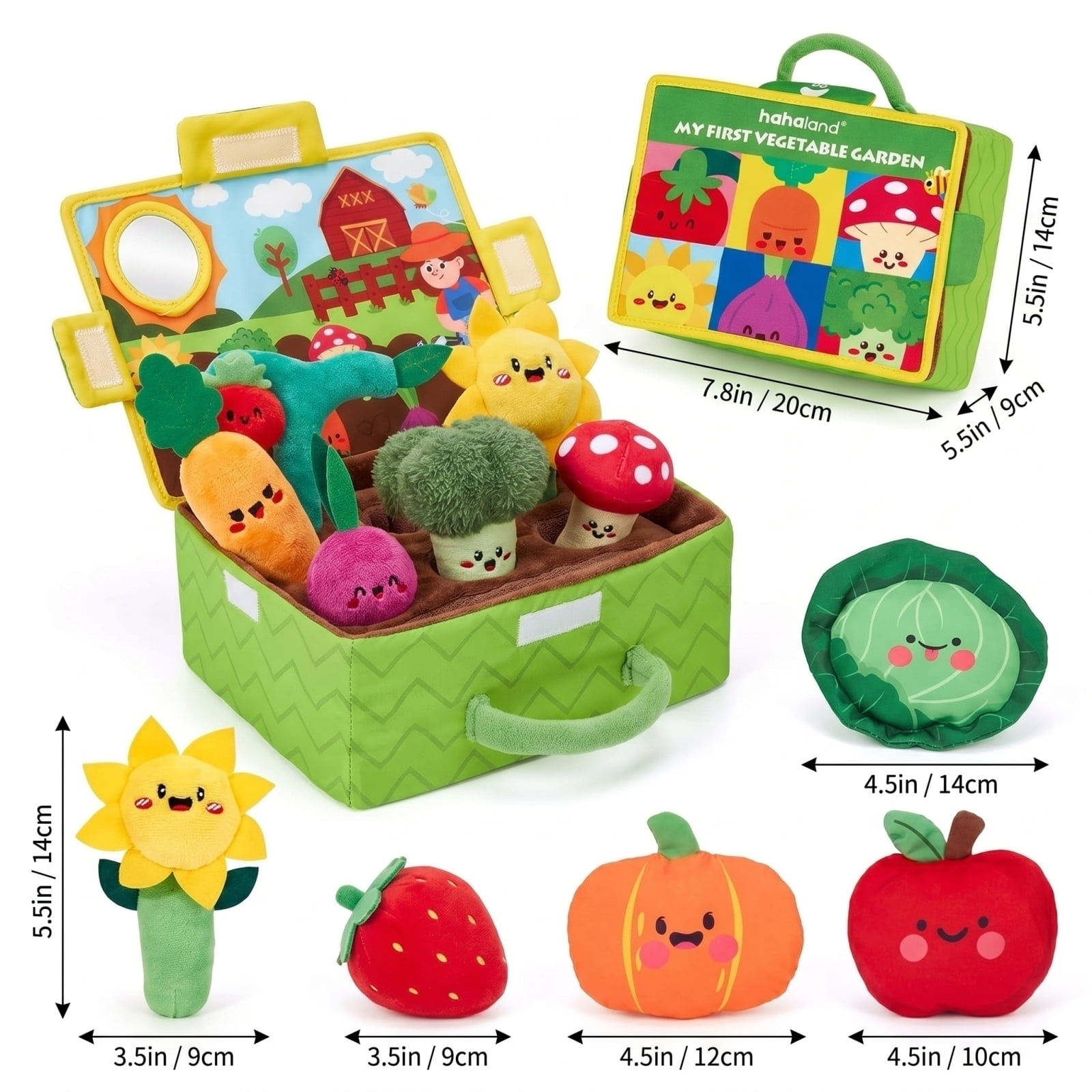 Baby Toys 6-12 Months - Fruits Garden Plant Plush, Kid Sensory Kitchen Playset Early Educational Gift for 1 2 3 Year Infant Boy Girl