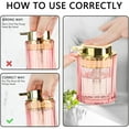 thumbnail image 4 of CERBIOR Bathroom Accessories Set, 4 Pcs Glass Bathroom Accessories Sets Complete w/Soap Dispenser, Soap Dish ,Toothbrush Holder,Tumbler, Gift for Girl Home Apartment, Gold Pink, 4 of 11