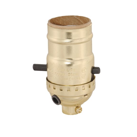 B&P Lamp® Push-Thru Lamp Sockets With Brass Plated Shell And Side Outlet Cap