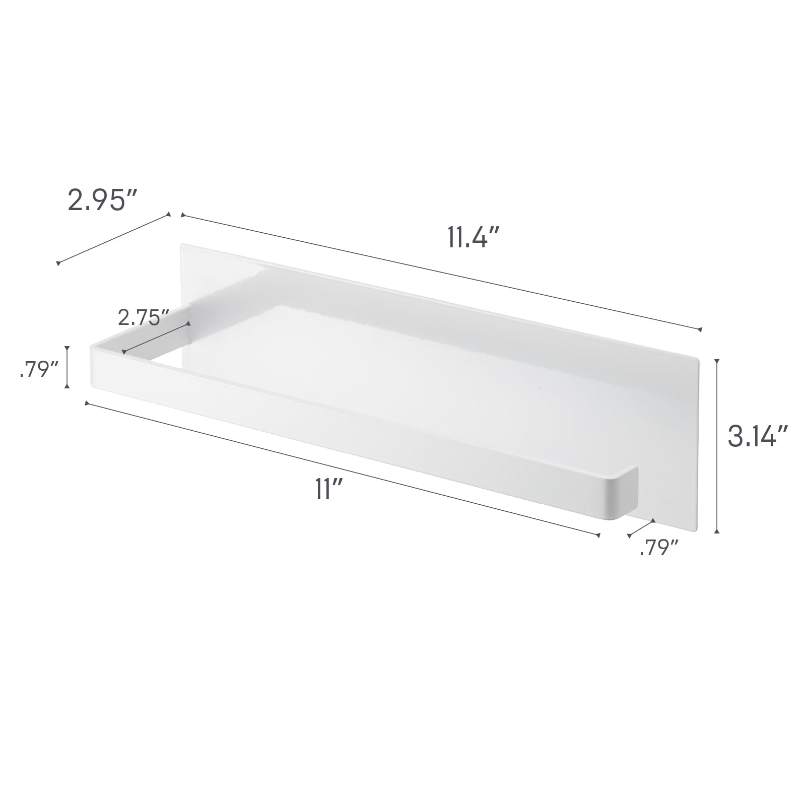 Yamazaki Home  Magnetic Paper Towel Holder, Steel, Holds 2.2 lbs - L 2.95 x W 3.15 x H  11.42 inches White