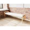 thumbnail image 3 of Pemberly Row Waiting Reception 3 Seat Bench Wood Frame in Brown, 3 of 5