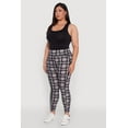 thumbnail image 3 of Womens Plus Size High Waisted Cell Phone Pocket Plaid Leggings, 3 of 6