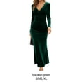 thumbnail image 4 of Vestido De Noche Elegante Con Cuello En V Para Mujer Con Mangas Largas Azul Qarigey, 4 of 6