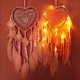 thumbnail image 3 of ZHAOCHENG Atrapasueños, luz LED estilo bohemio hecha a mano para decoración de dormitorio de coche, atrapasueños para colgar en la pared, decoración romántica (rosa claro, claro), 3 of 5