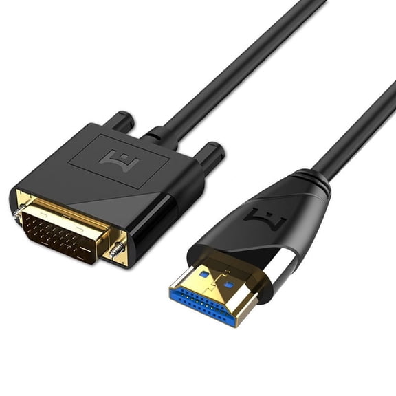 1.5m/4.9ft HDMI to DVI Cable Fosmon DVI-D To HDMI Cord Bi-Directional Gold Plated High Speed HDMI (Type A) To DVI For HDTV, Apple TV, Smart TV, PS3/PS4, Xbox