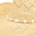 thumbnail image 6 of Western Cowgirl Hat, Straw Cowboy Hat for Women with Shapeable Brim, Beaded Hearts Trim, Shapeable Cowboy Hat, 6 of 6