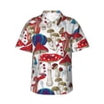 thumbnail image 1 of Balery Colorful Mushrooms (2) Camisas hawaianas de manga corta para hombre, camisas playeras de corte holgado, camisas de vacaciones con botones,Small, 1 of 7
