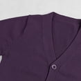 thumbnail image 4 of GiLiling Kids V Neck Cardigan - Solid Color Button Down Open Front Long Sleeve Knitted Sweater Coat for Girls Boys (Purple, 5-6 Years), 4 of 9
