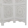 thumbnail image 5 of DecMode 60" x 72" White Wood Floral Hinged Foldable Partition 3 Panel Room Divider Screen with Intricately Carved Designs, 1-Piece, 5 of 9