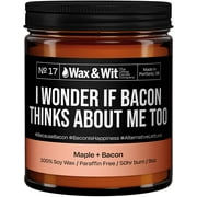 Wax & Wit 9oz Scented Soy Candles - Infused with Bacon and Maple - Funny Candles, Aromatherapy Candles