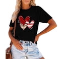 thumbnail image 2 of Shadoumai Womens 3/4 Sleeve V Neck Valentine T Shirts Love Heart Printed Graphic Tee Tops, 2 of 5