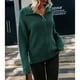 thumbnail image 3 of Suéter de punto de color puro,Chaqueta de suéter de punto Chaqueta de suéter con vuelta Suéter de punto con cremallera Valor excepcional, 3 of 6