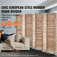 thumbnail image 2 of KFFKFF Wooden Partition, 8-Panel Folding Privacy Barrier, 66.9 Inches High Indoor Slatted Divider, Movable Decorative Screen, Ideal for Space Division in Homes, Offices, Restaurants & Bedrooms, 2 of 9