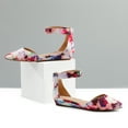 thumbnail image 4 of BURUDANI Women Flats Shoes Low Wedge Sandals Ankle Strap Pointed Toe FLORAL Size 6.5, 4 of 9