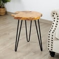 thumbnail image 4 of Greenage Natural Edge Cedar Wood End Table, Rustic Wood Side Table, Nightstand, Plant Stand, 15.5" x 19" x 21", 4 of 8