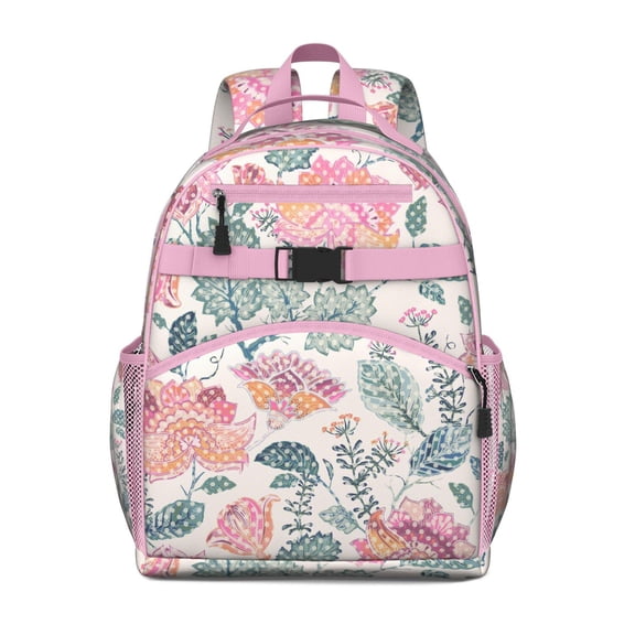 Vintage Floral Ergonomic Backpack Adjustable with Chest Strap