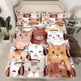 thumbnail image 2 of Castle Fairy Kids Teens Cartoon Cats Twin Sheet Sets,Cute Animal Bedding, 2 of 7