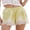 Yellow, variant on Argulvti Mini Summer Lace Satin Shorts Lace Trim Casual Shorts for Women Beach Daily Wear