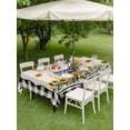 thumbnail image 4 of Outdoor Tablecloth with Umbrella Hole for Patio/Picnic/Party/Camping, Pig Sunflowers Waterproof Table Cloth Rectangle Table Cover Washable, Yellow Floral Black White Checkered Rustic (60"x 84"), 4 of 8