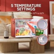 Upstreman 1.7 Cu.Ft. Retro Compact Refrigerator with Side Bottle Opener, Single Door Mini Fridge for Kitchen Office Apartment Dorm, Red FR17 PRO