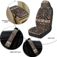 thumbnail image 6 of Xixirimido Car Seat Covers Front Seats Leather Universal Fit for Cars, Vans, Trucks, SUV, Set of 5 Car Seat Protector with Seatbelt Covers & Center Console Cover, Ethnic Tribal Skull, 6 of 8